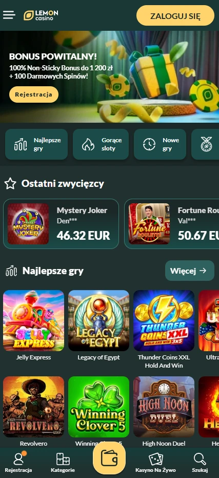 Lemon Casino promocja mobilna