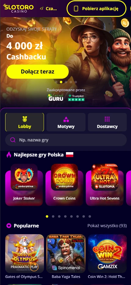 Slotoro bonus bez depozytu