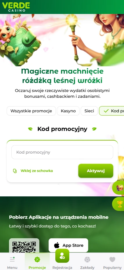 Verde Casino promocja mobilna